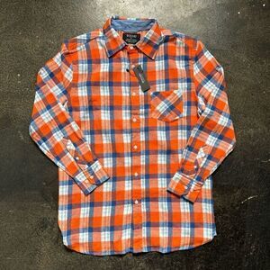 NWT Bogari Men’s Long Sleeve Plaid Flannel Button Up Shirt Size Large Preppy